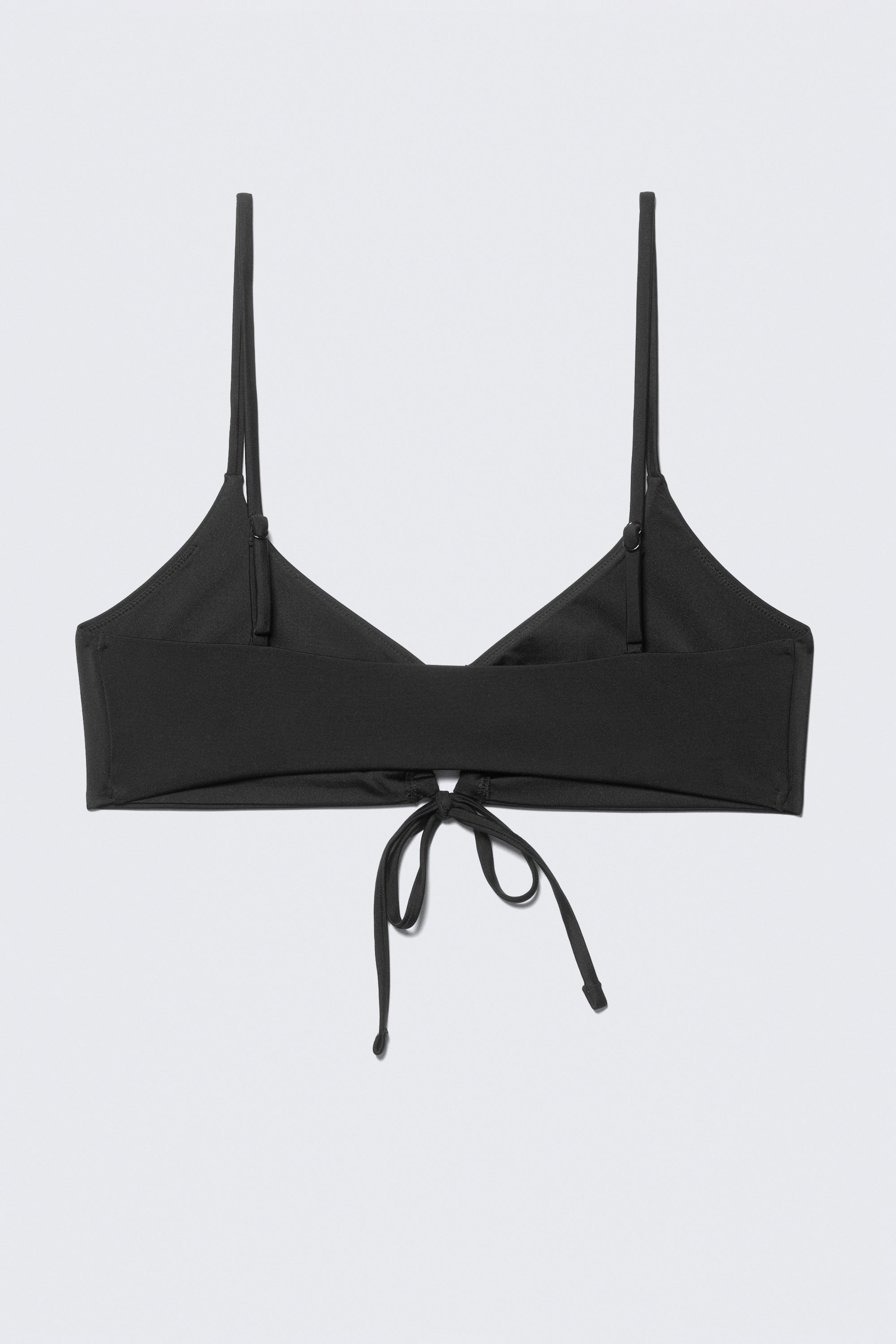 Black - Ruched Triangle Bikini Top - 2