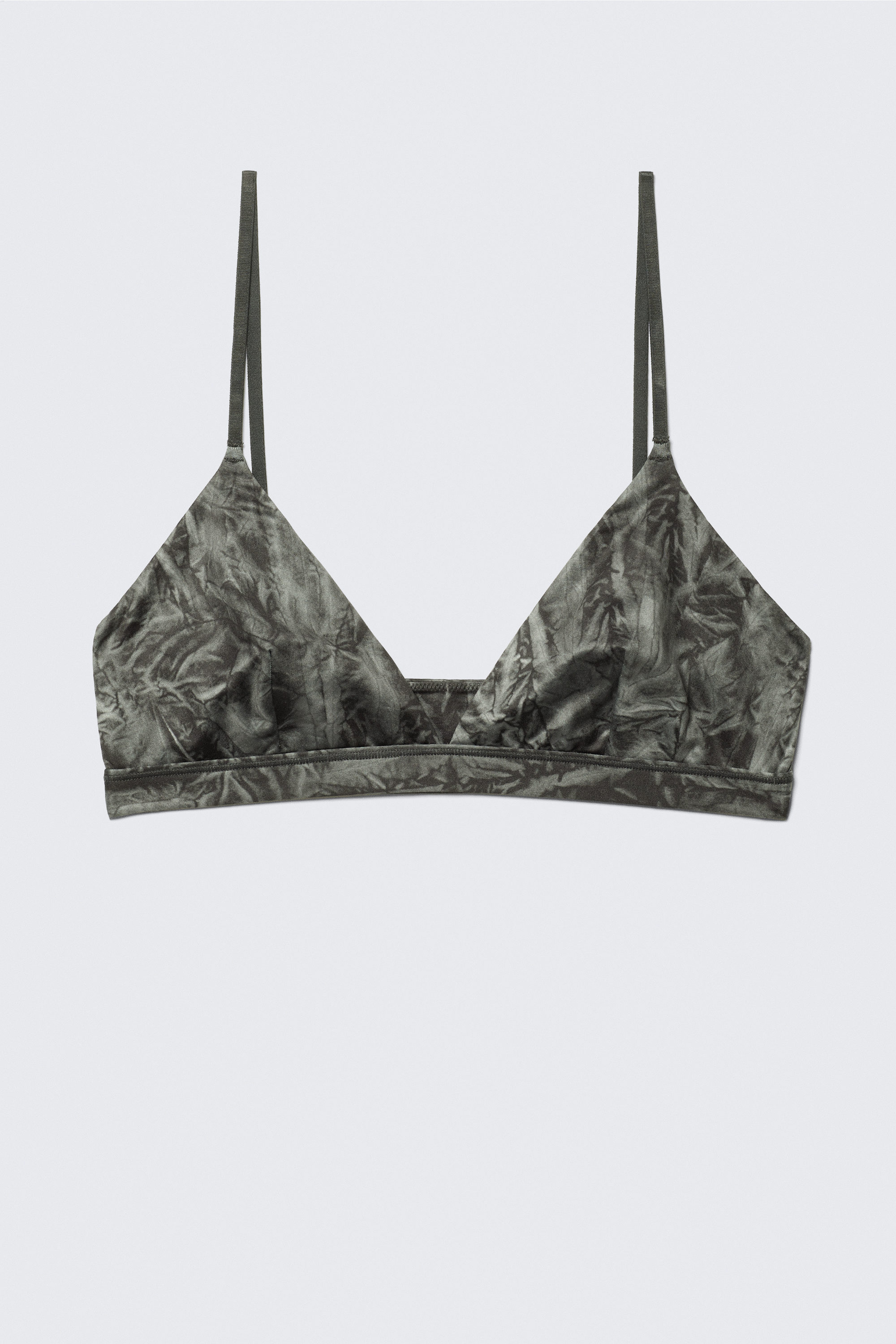Dunkelgrau - Crinkle-Print - SoftMicroV-neckTriangleBra - 1