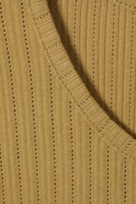 Dunkelbeige - Lockeres Tanktop in Pointelle-Strick - 1