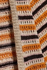 Randig orange - Stickad Open-back-klänning - 6