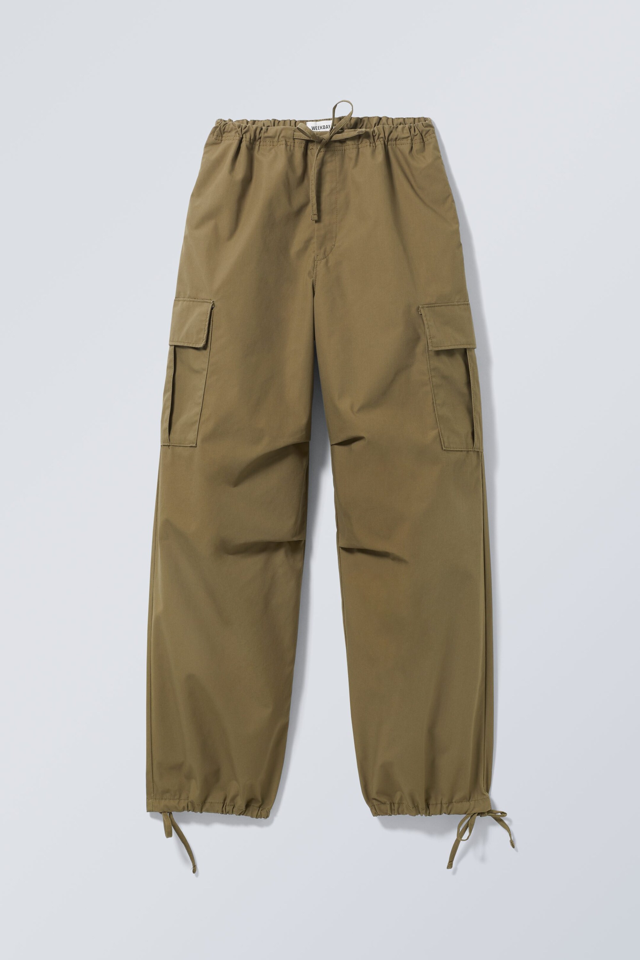 Khaki - Parachute Loose Cargo Trousers - 0