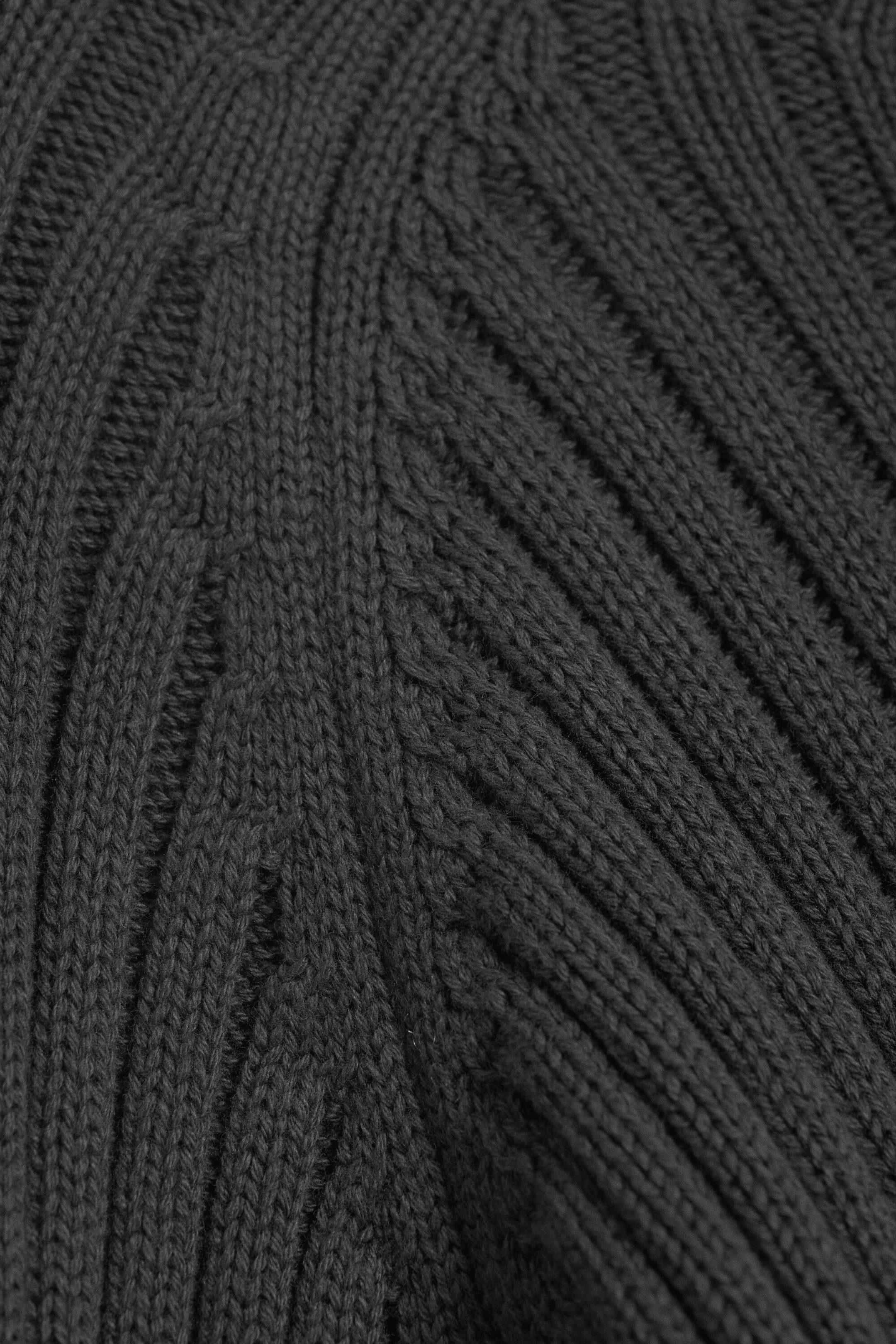 Dark Grey - Printed Cotton Rib Sweater - 5