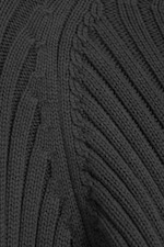 Dark Grey - Printed Cotton Rib Sweater - 5