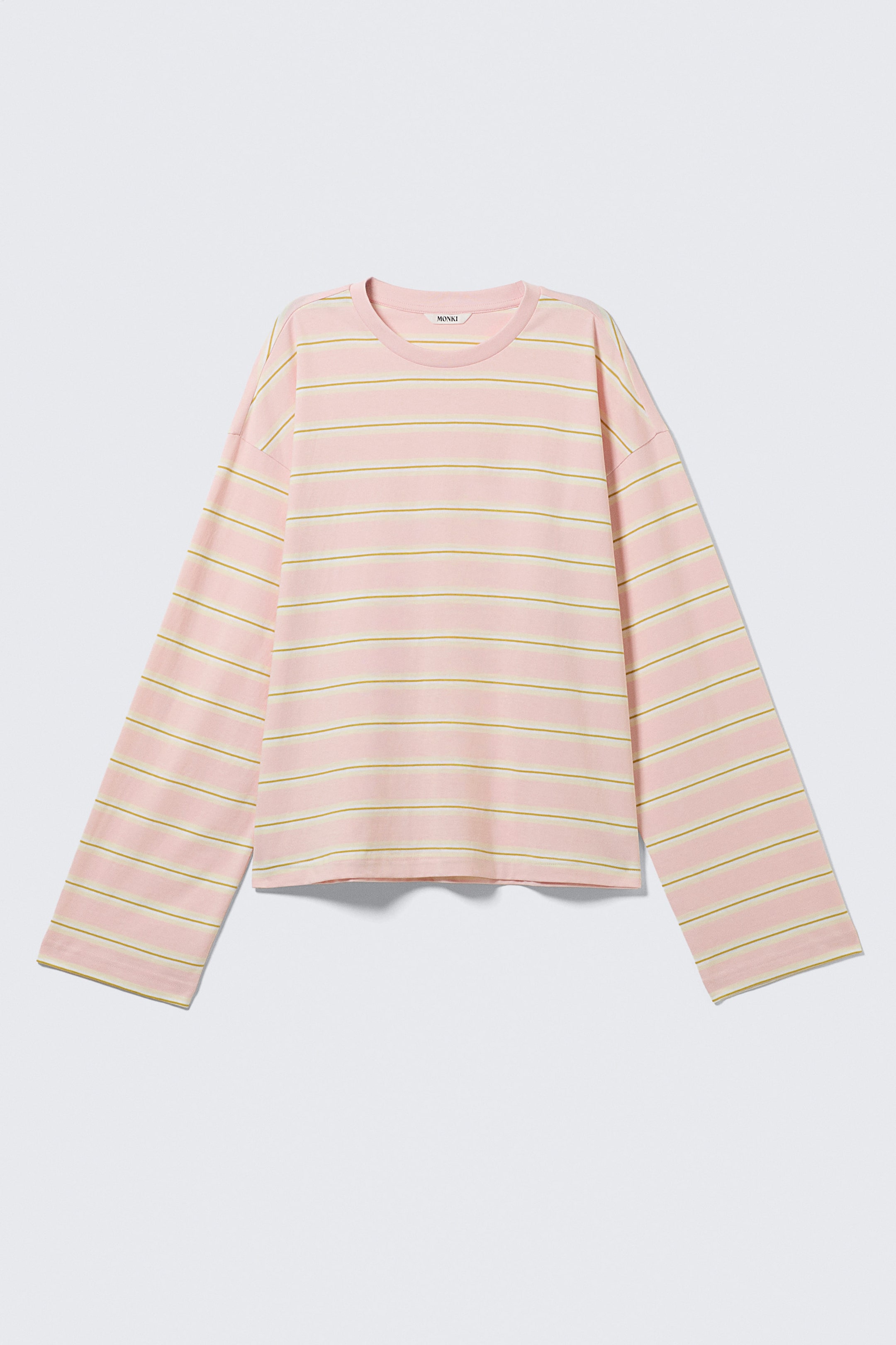 Rosa - Gelbe Streifen - Longsleeve-Shirt aus Baumwolle - 4