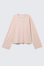 Rosa - Gelbe Streifen - Longsleeve-Shirt aus Baumwolle - 4