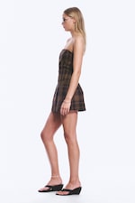 Carreaux Dark Brown - Mini robe de costume tube - 2