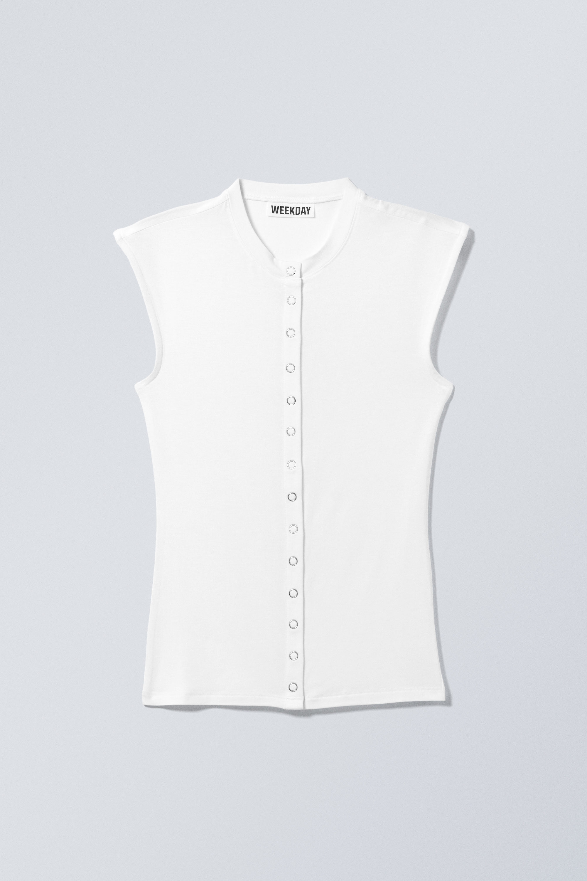 sleeveless button-up top - White | Weekday EU