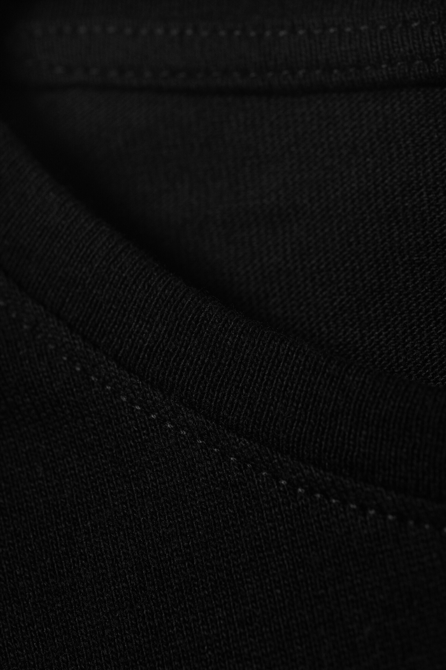 Slim Long-Sleeved Cotton Top - Black/White/Black & Grey Stripes - 4