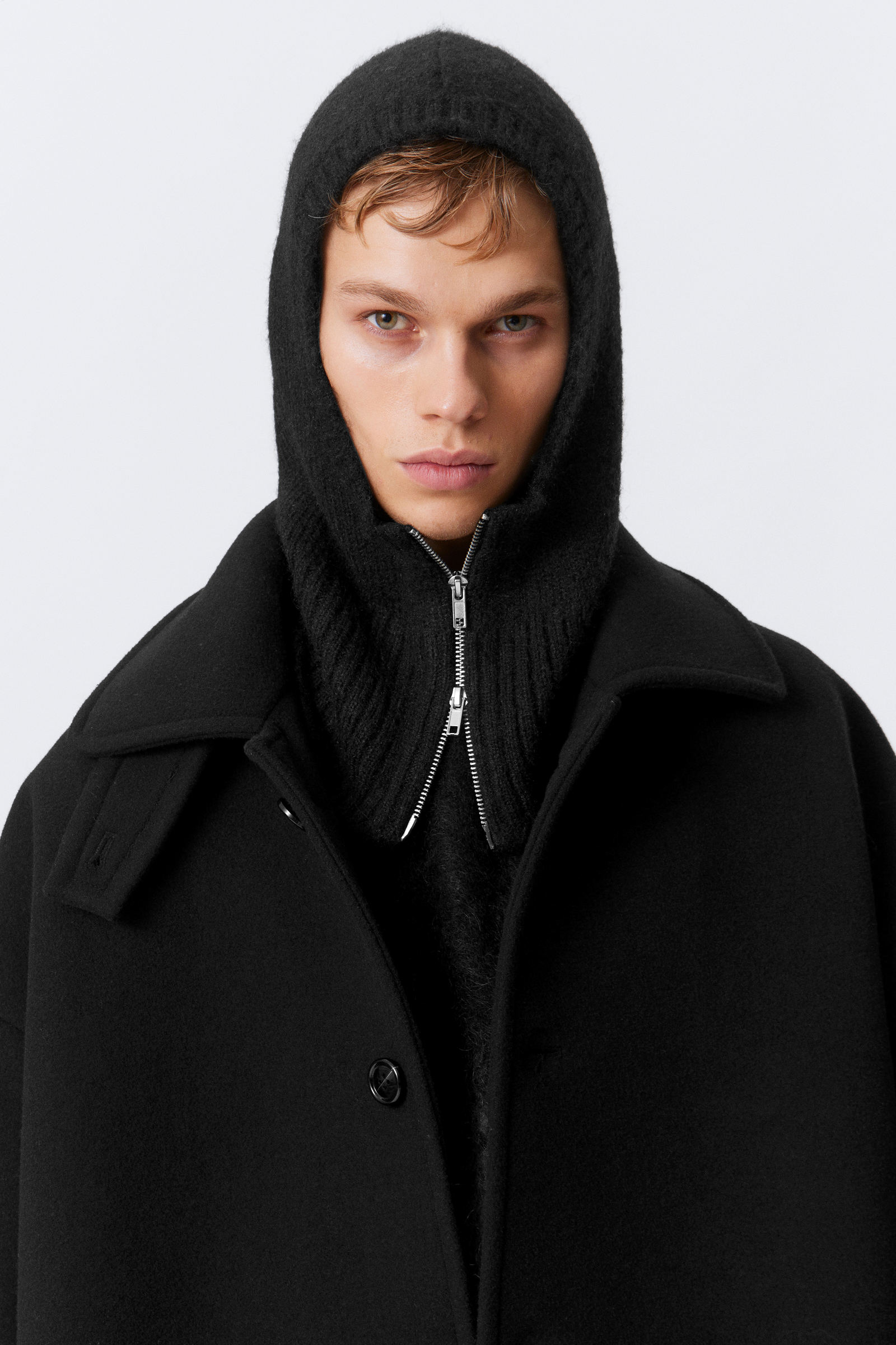 Soft Knitted Zip Hood