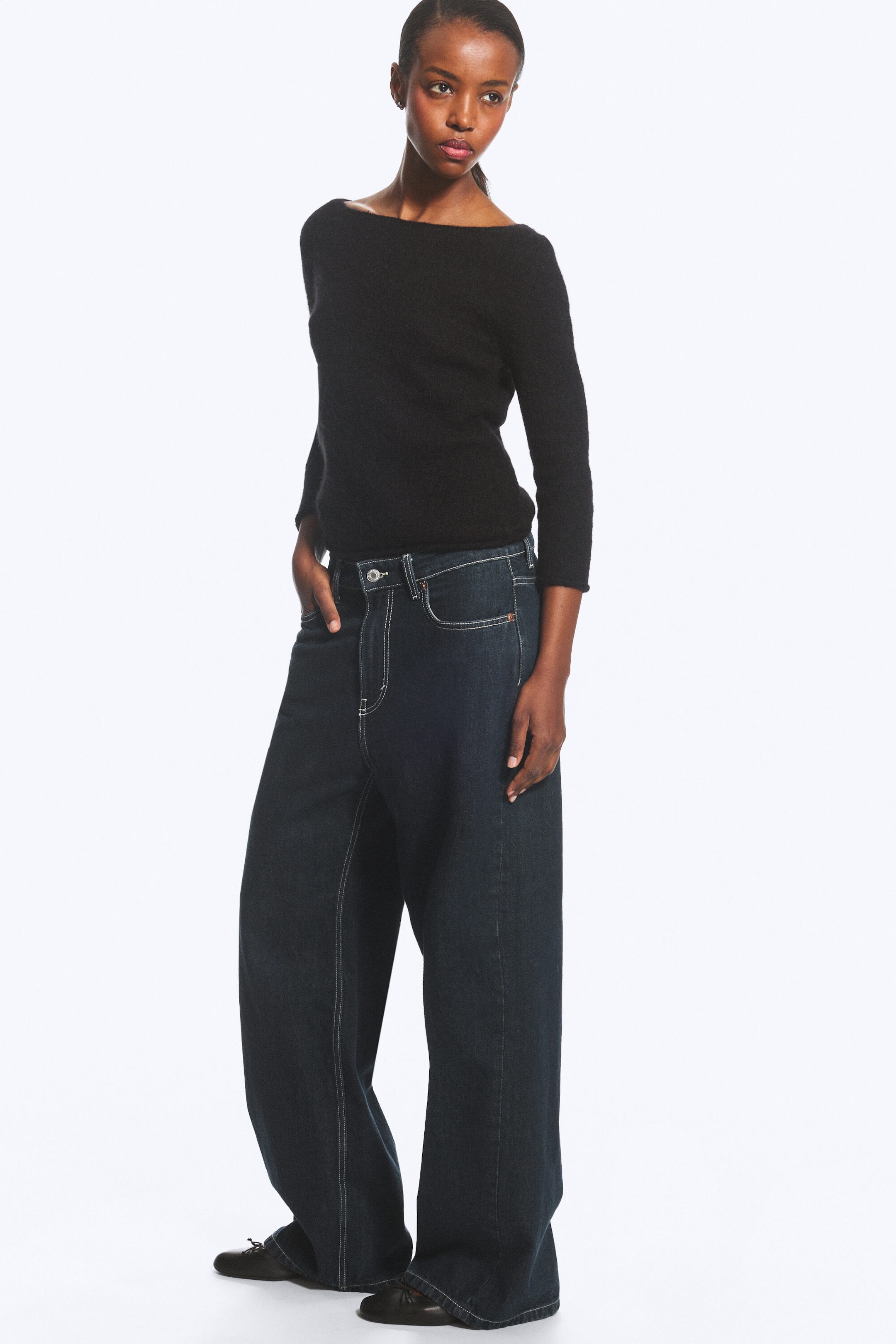 Blue Rinse – Bleu foncé - Jean droit ample taille basse Missy - 2