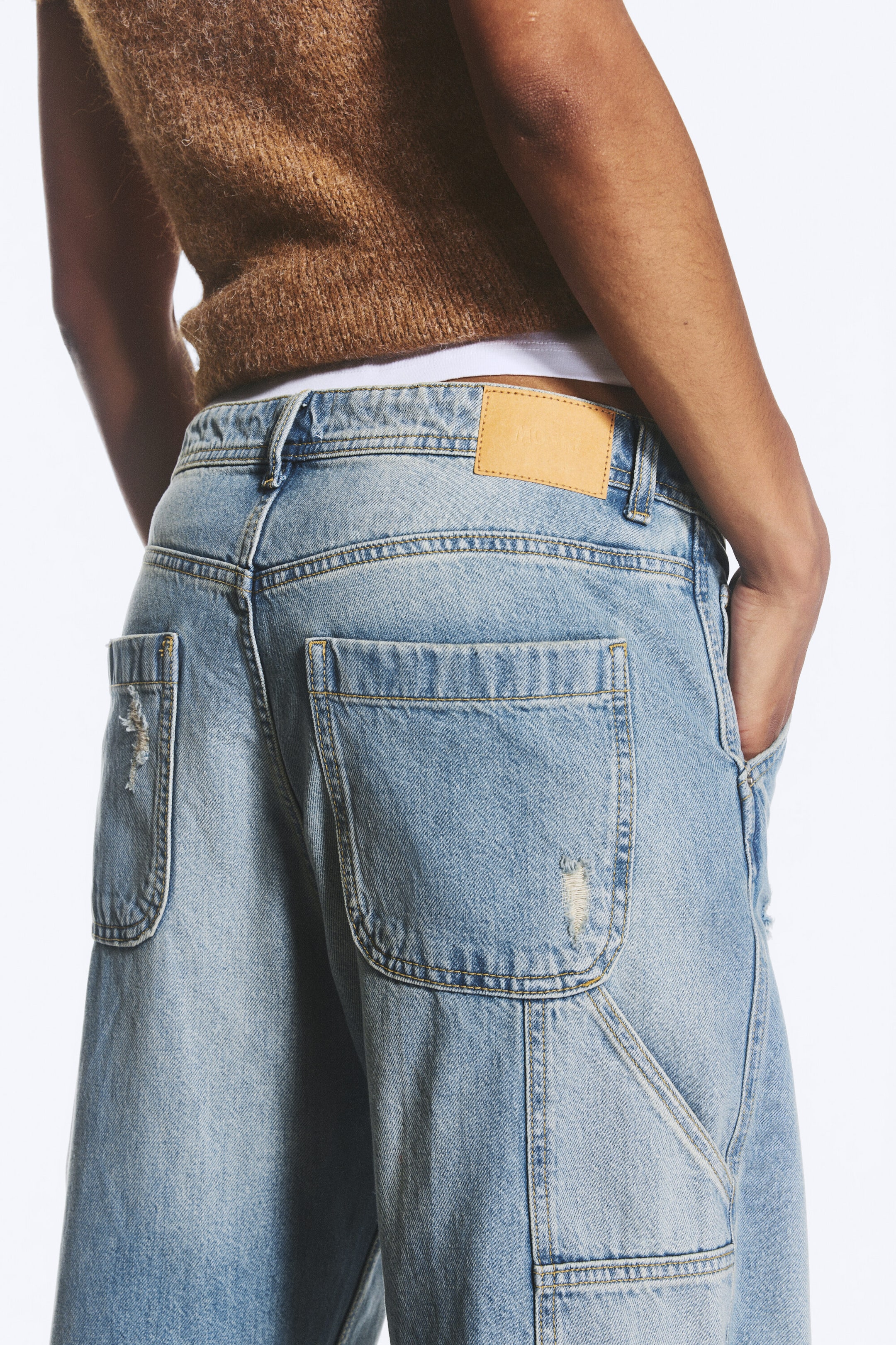 Faded Blue - Bleu moyen - JEAN WAVE TAILLE BASSE COUPE LOOSE - 4