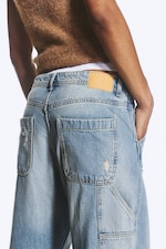 Faded Blue - Bleu moyen - JEAN WAVE TAILLE BASSE COUPE LOOSE - 4