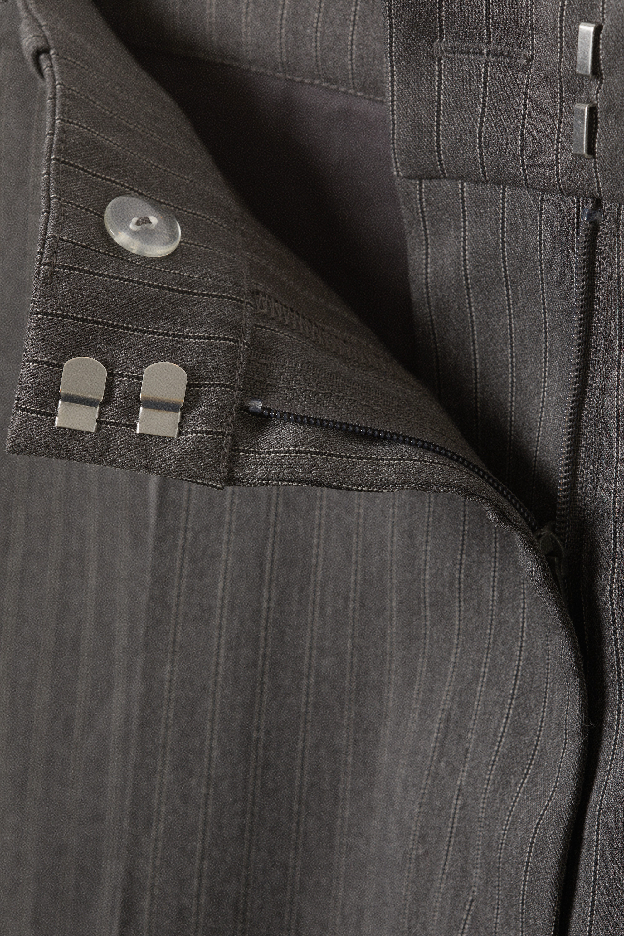 Striped Dark Grey - Low Waist Wide Suiting Trousers - 6