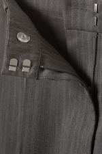 Striped Dark Grey - Low Waist Wide Suiting Trousers - 2