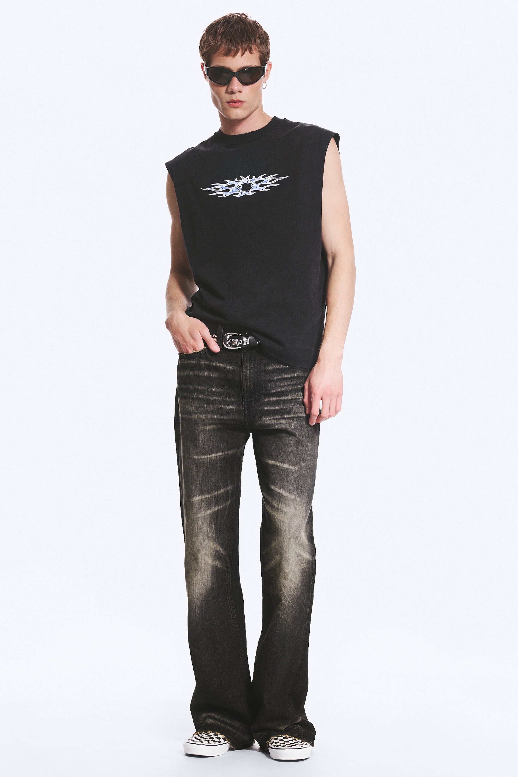 Black - Graphic square tank top - 2