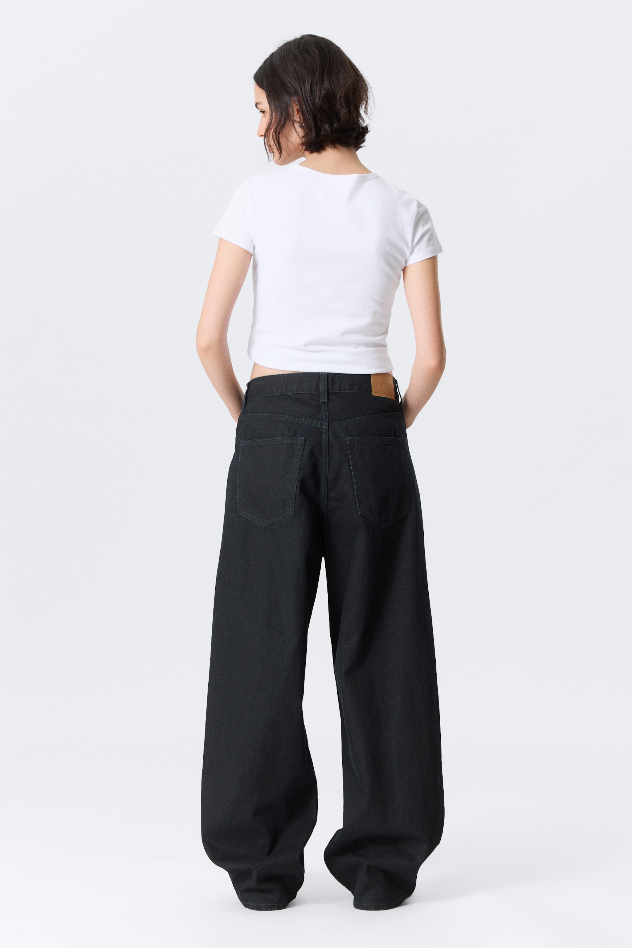 Indigo-Beschichtung - Astro Mid Rise Loose Baggy Leg Coated Jeans - 5