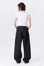 Indigo-Beschichtung - Astro Mid Rise Loose Baggy Leg Coated Jeans - 5