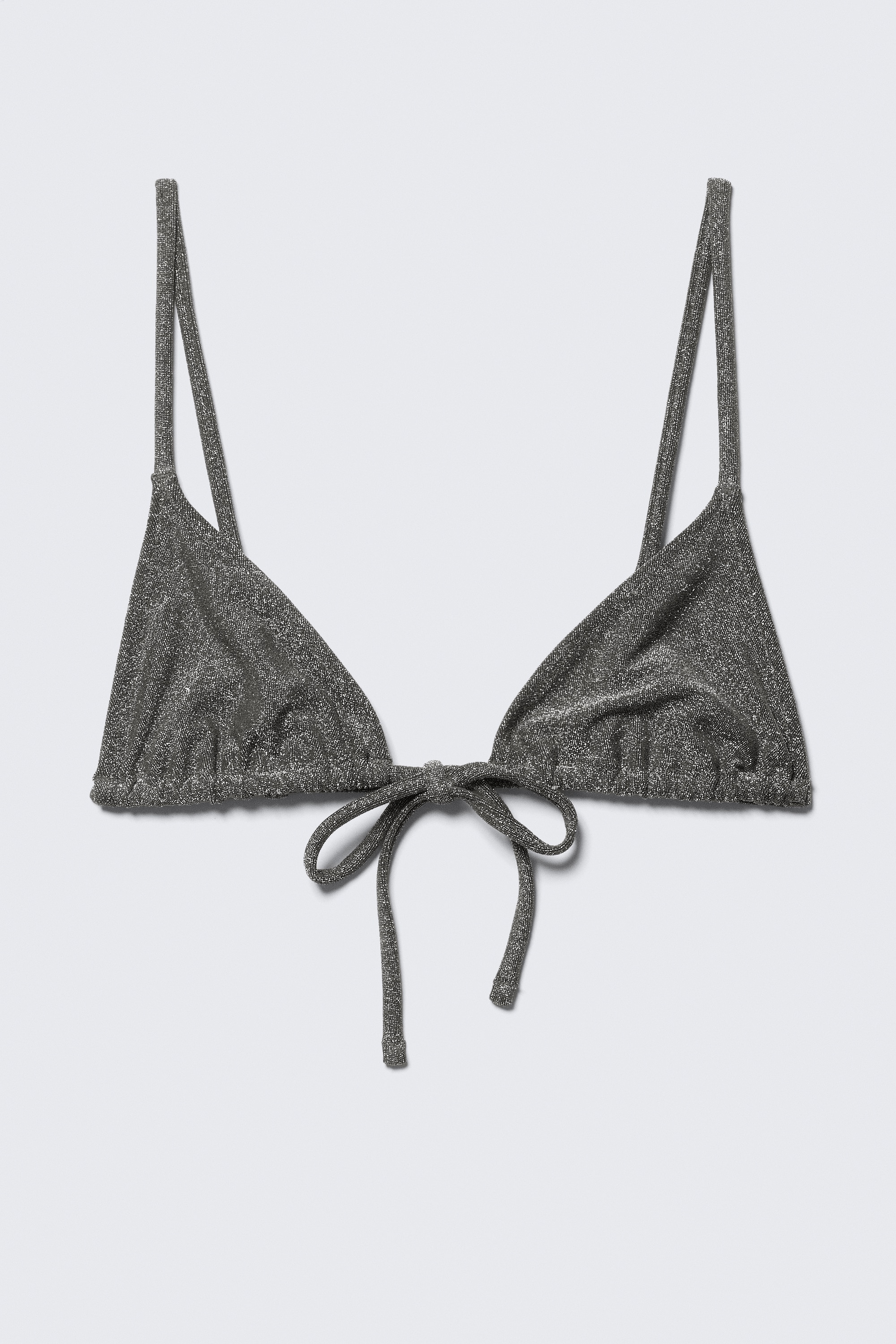 Top de bikini triangular estampado - Gris oscuro - Purpurina