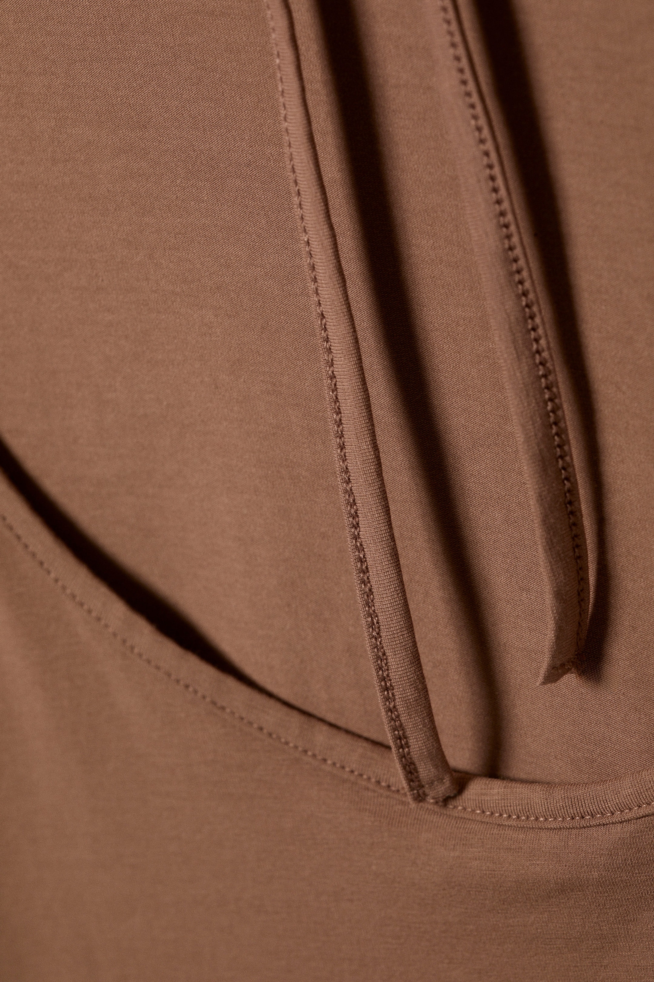 Marron - Haut ajusté à manches courtes et dos ouvert - 5