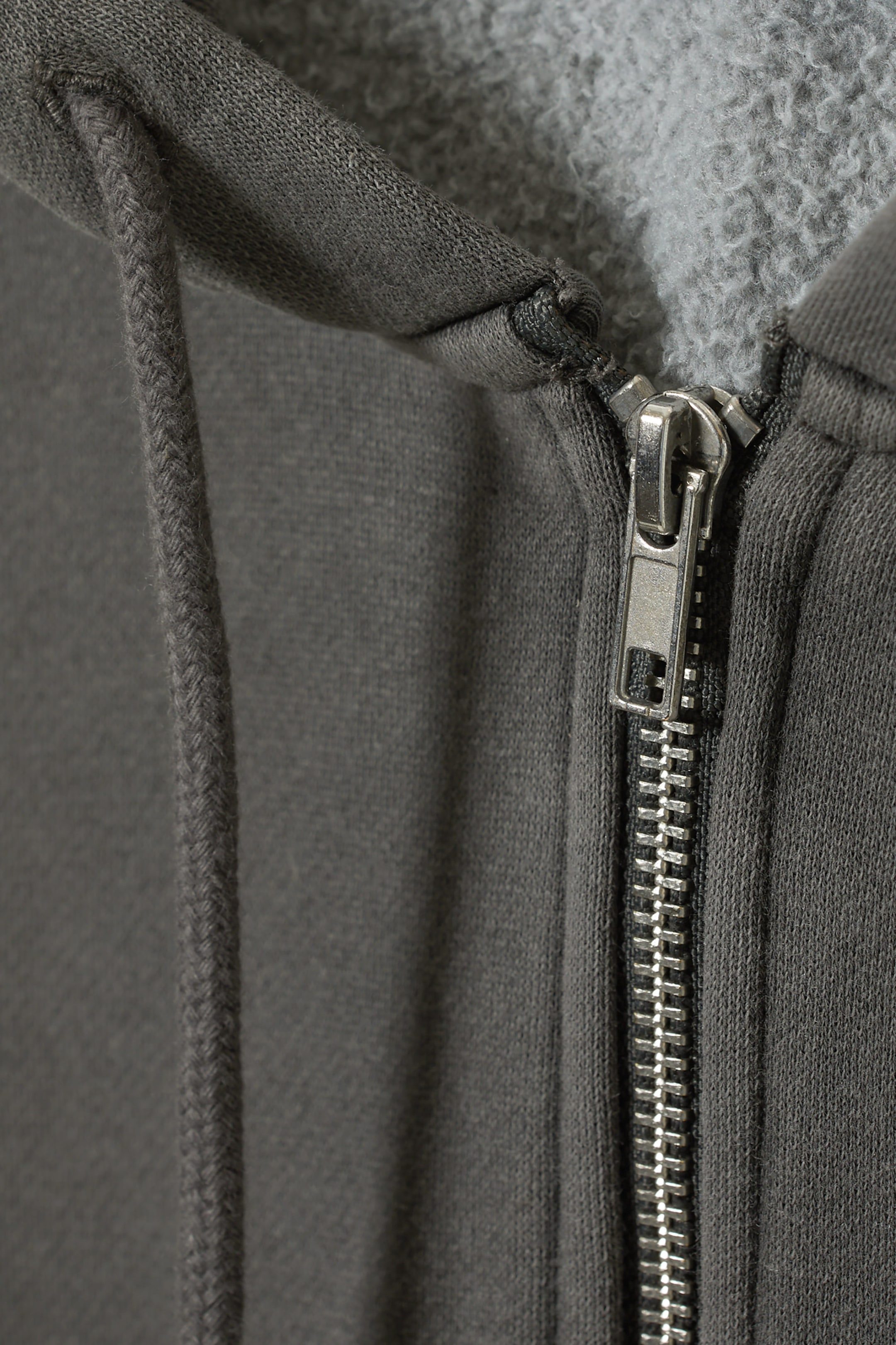 Dark Grey - Boxy Heavyweight Zip Hoodie - 1