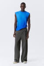 Striped Grey - Uno Loose Suit Trousers - 0