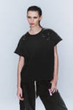 Faded Black - CM x LB Boxy Crystallised Unisex T-shirt - 0