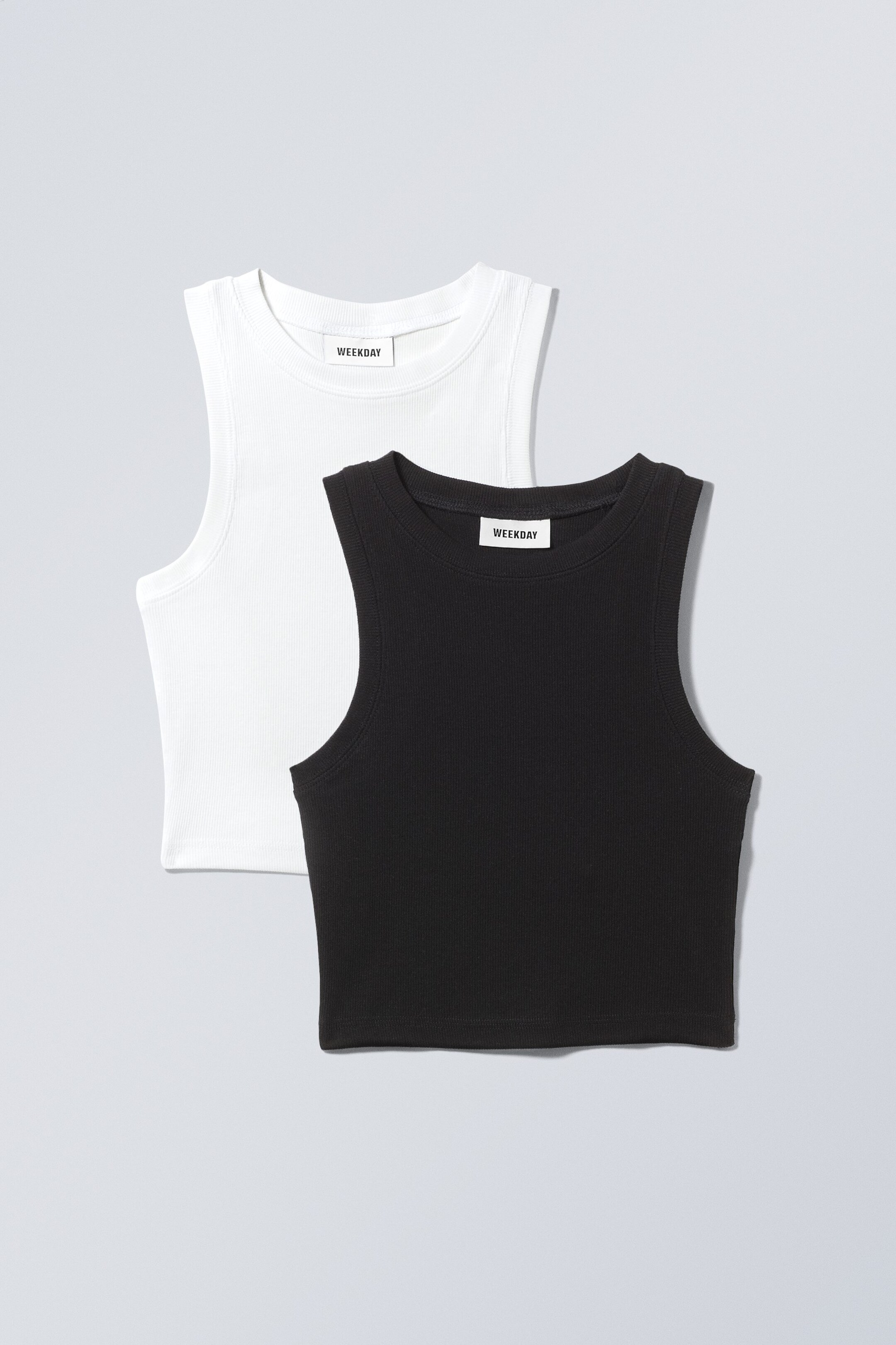 White - 2-pack Easy Cropped Tank Top - 0