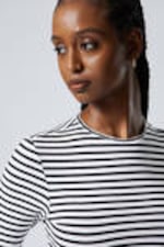 Weiß - Schwarze Streifen - Longsleeve aus Baumwolle - 1