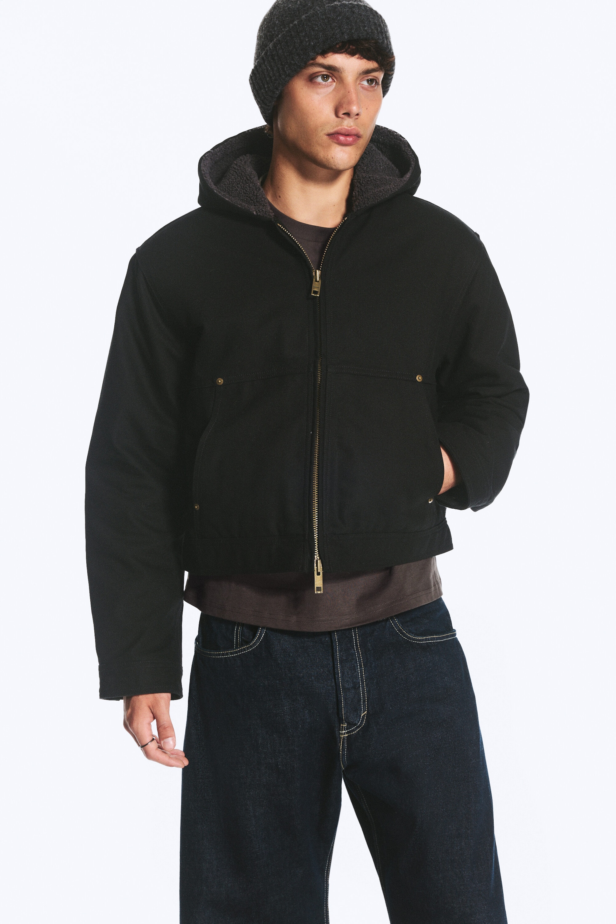 Schwarz - Utility-Jacke für den Herbst - 1