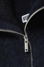 Mørkeblå - Mohairblanding cardigan med glidelås - 1