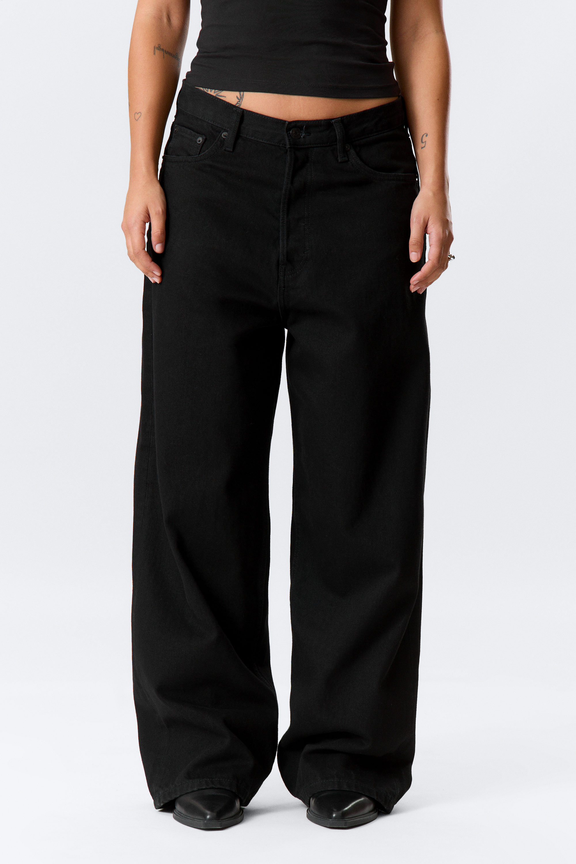 Black Rinse - Black - Astro Loose Baggy Leg Jeans - 2