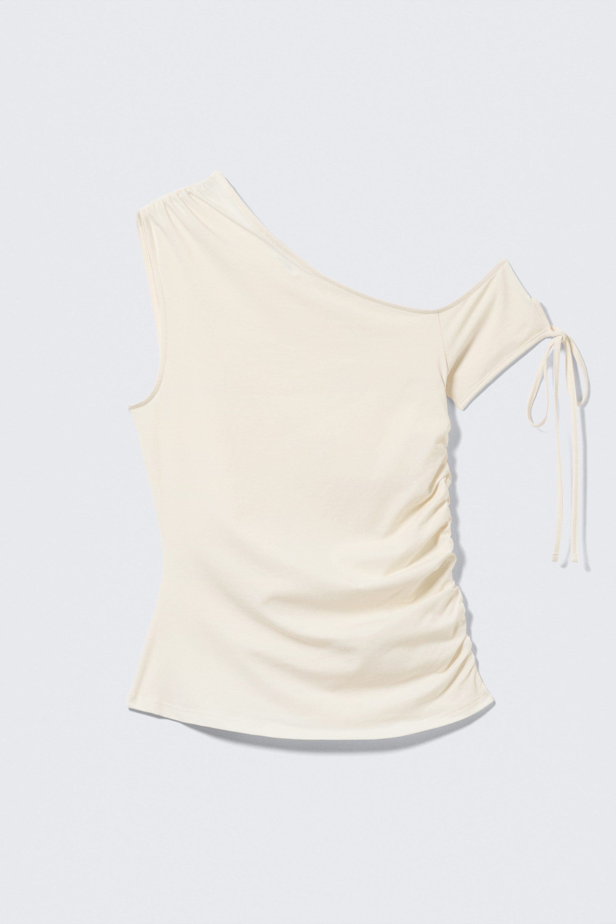 Blanc cassé - Haut asymétrique froncé - 1