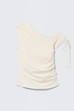 Blanc cassé - Haut asymétrique froncé - 0