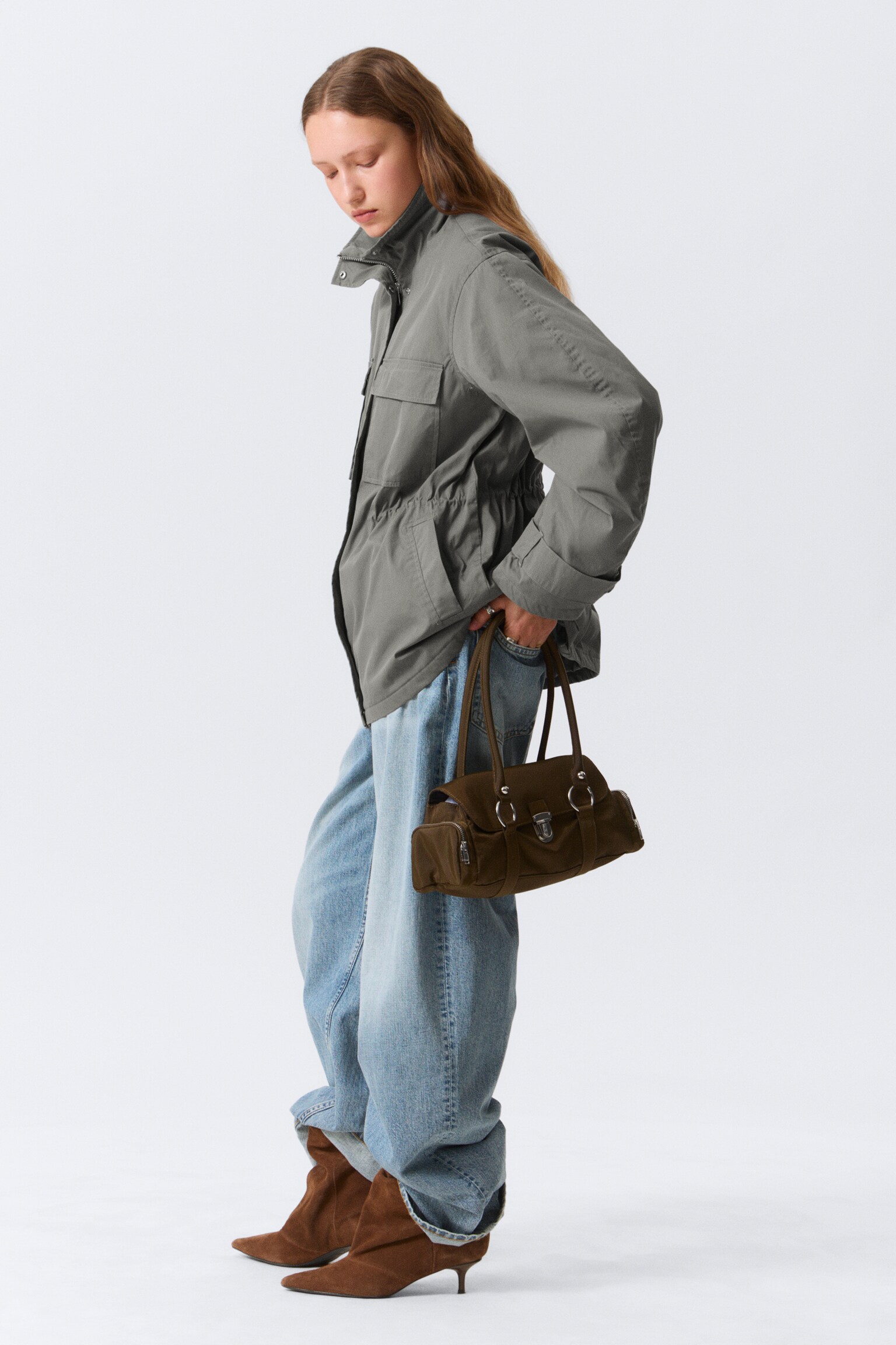 Relaxed Utility Jacket - Grey/Beige - 5