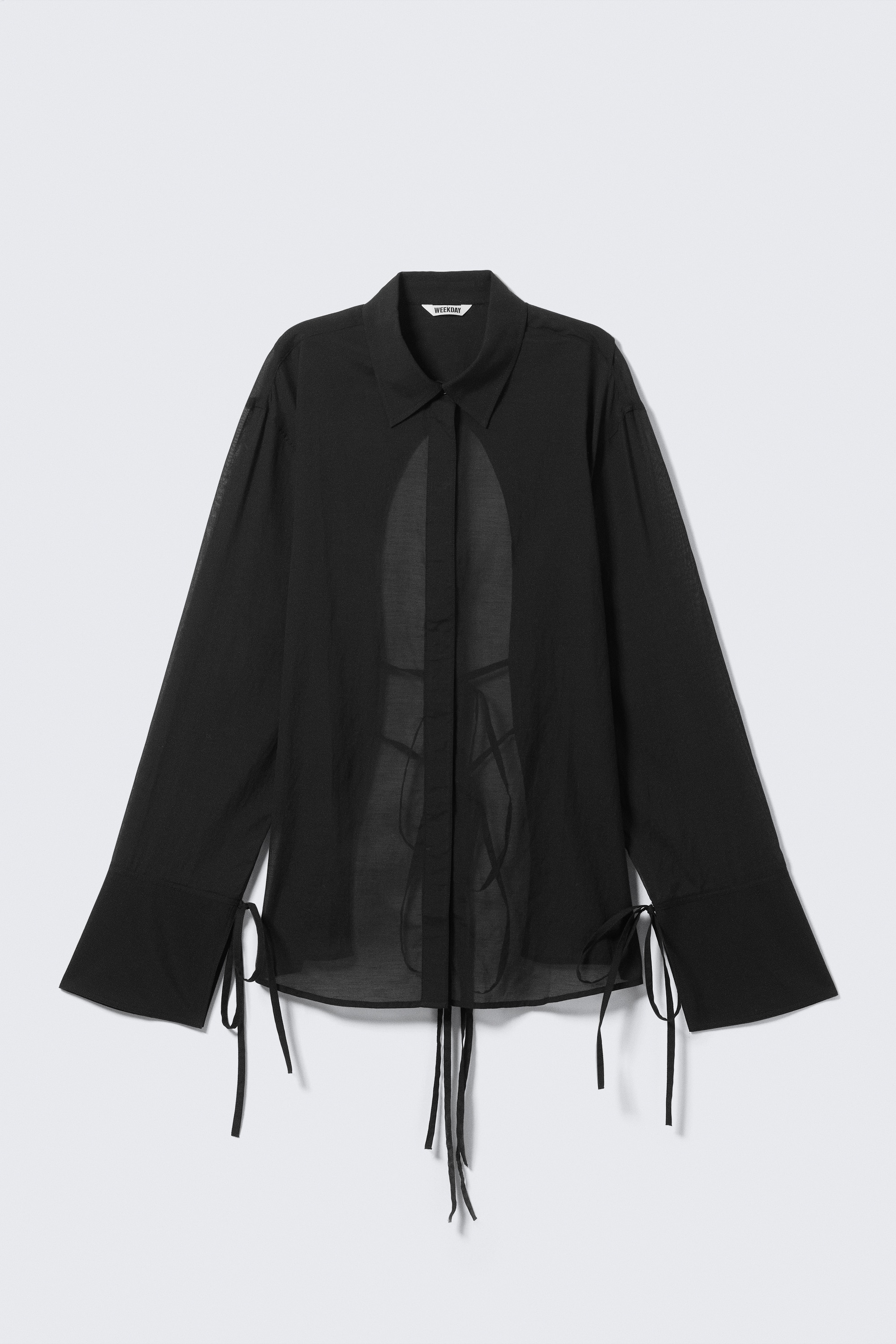 Pitkähihainen avoselkäinen solmitoppi - Musta/Murrettu harmaa