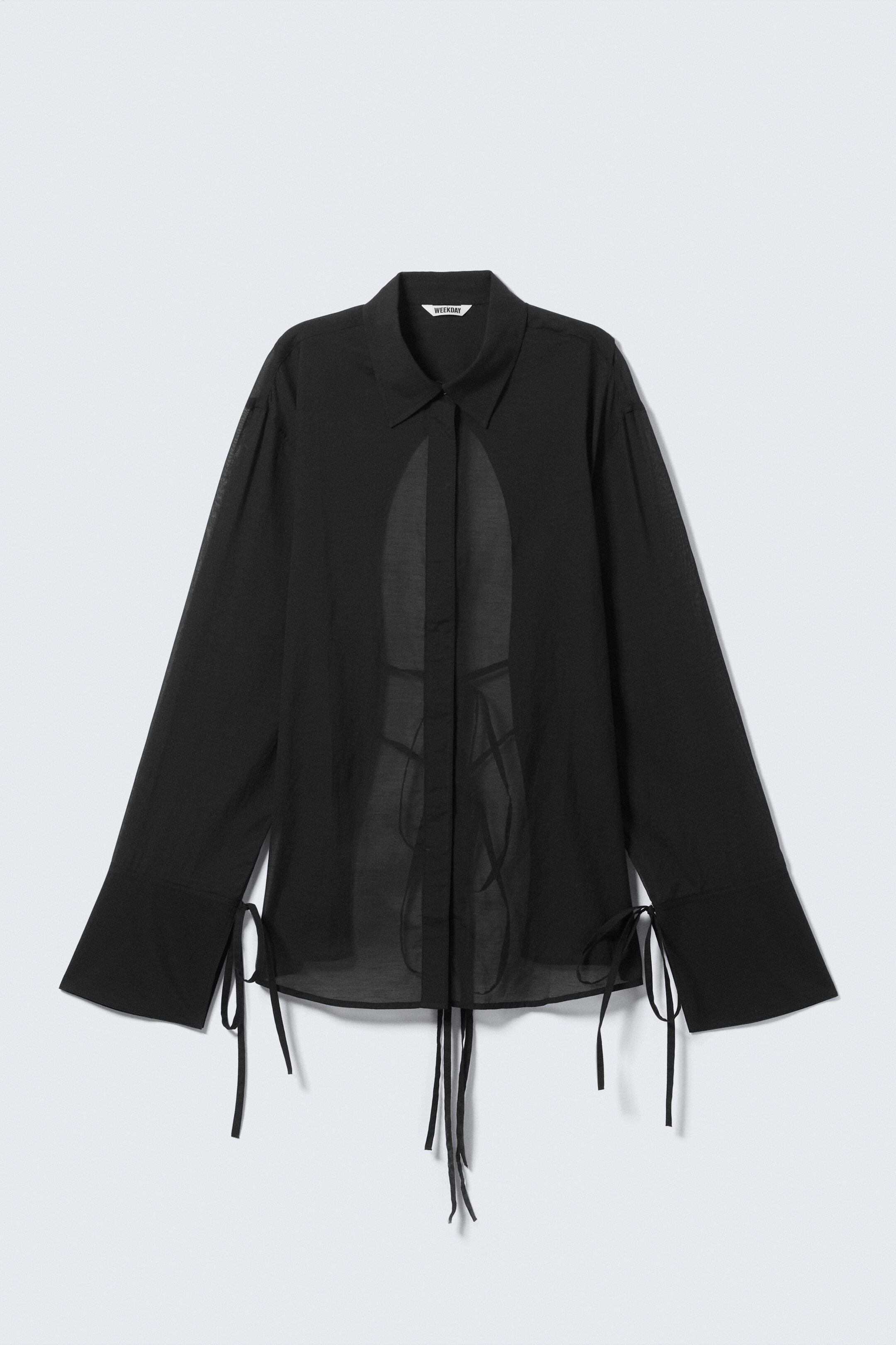 Näytä suurempi kuva: Pitkähihainen avoselkäinen solmitoppi - Musta - NAISET | H&M FI 5