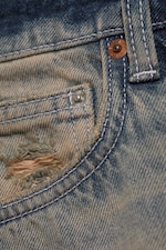 Sjøstjerneblå - mellomblå - Andromeda jeans med lavt liv og løs baggy passform - 1