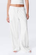 White - Broderie Anglaise Loose Fit Trousers - 1