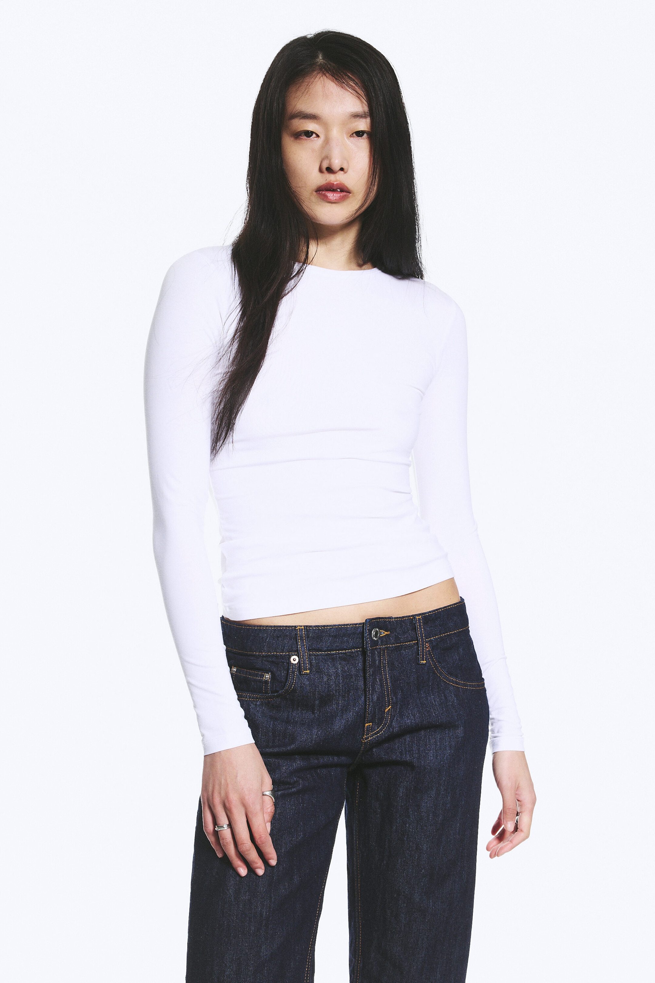 White - Slim Fitted Long Sleeve - 1