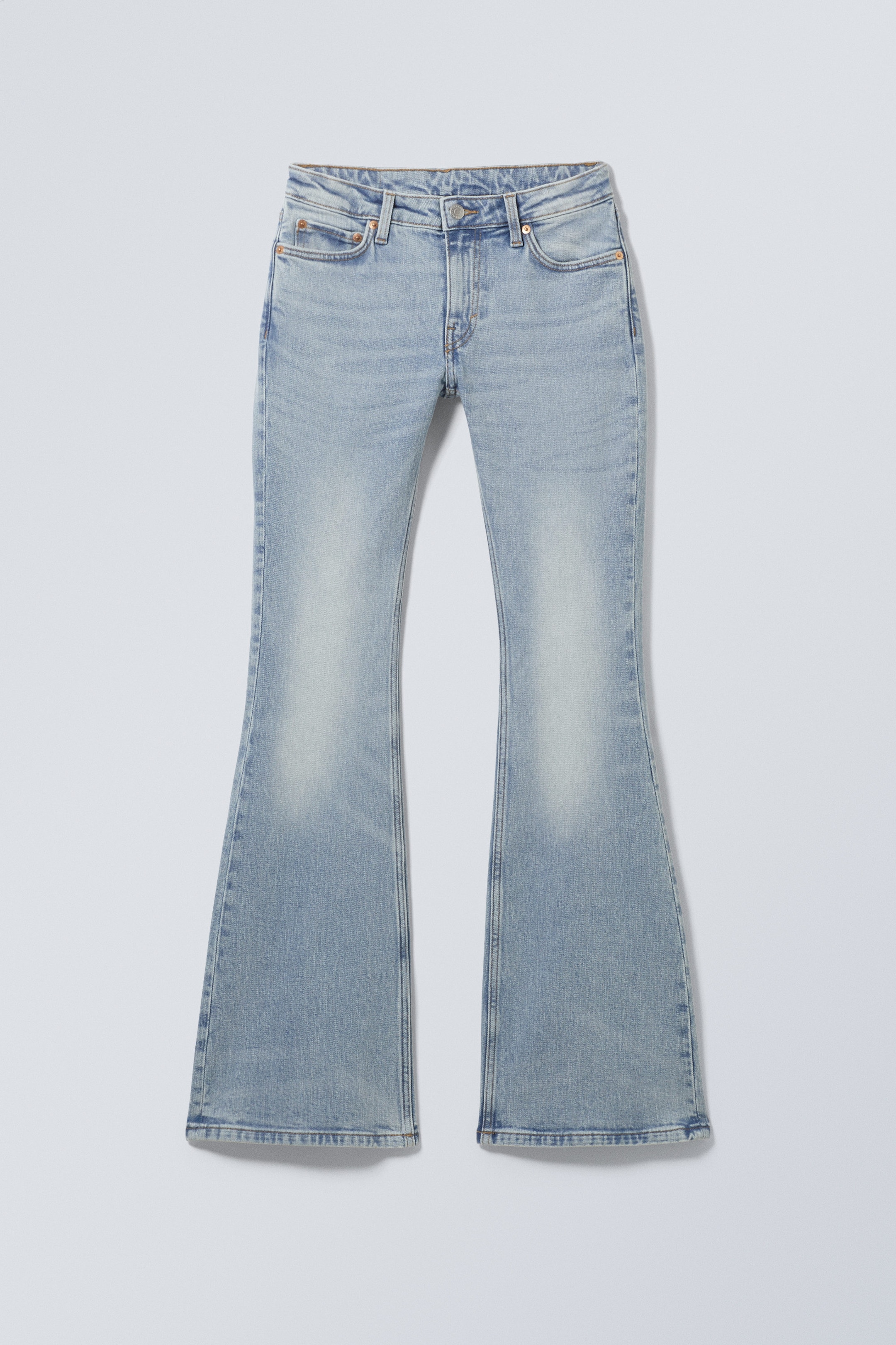 Stone Blue - Light Blue - Flame Low Rise Slim Flared Jeans - 0