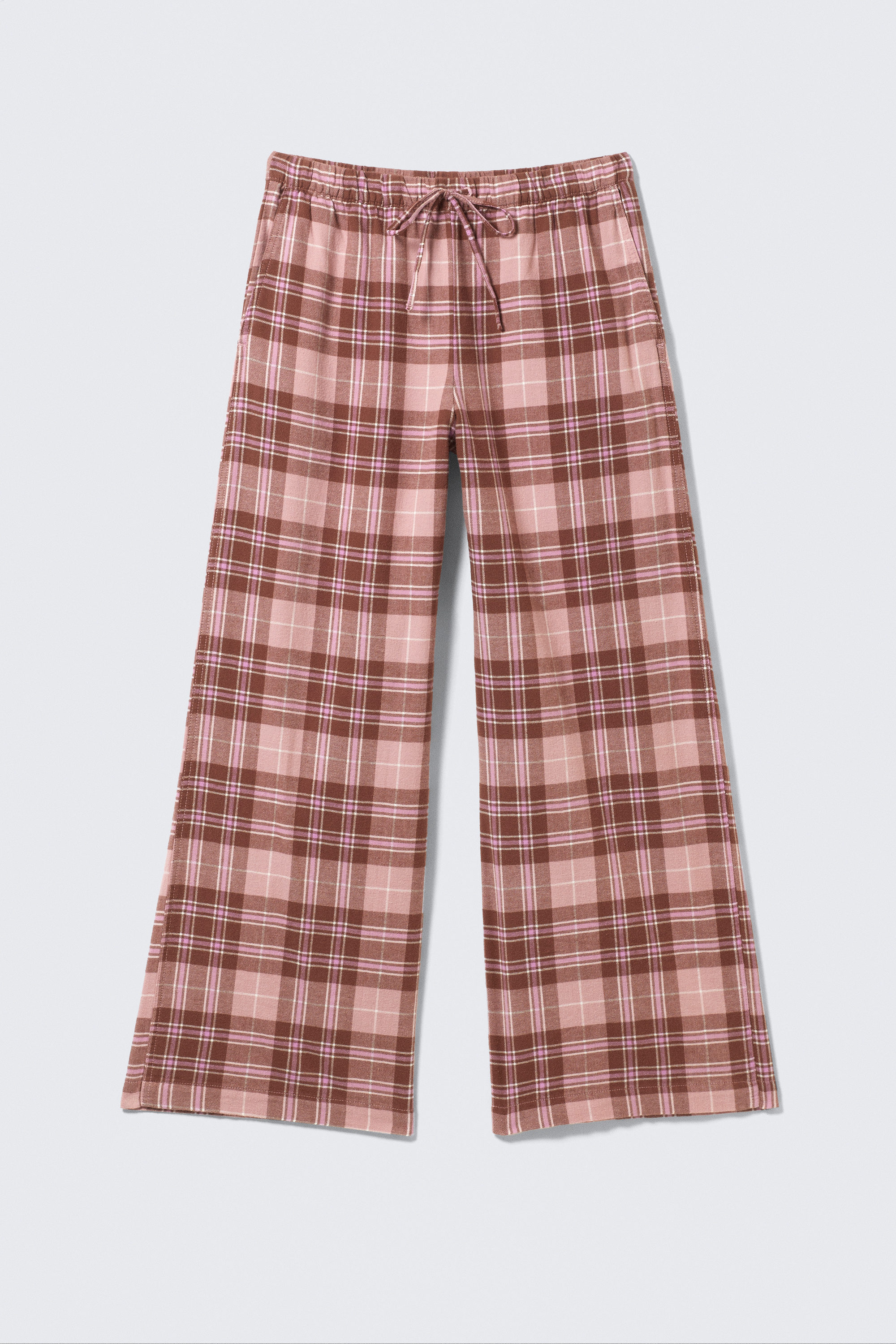 Rosa & brun-rutig - Pyjamasbyxor i flanell - 3