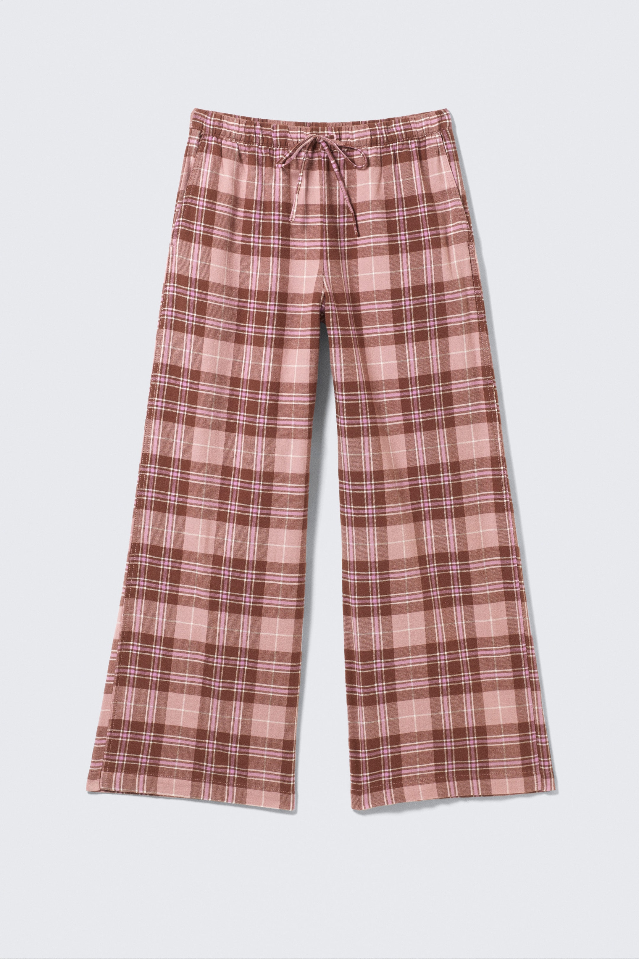 Rosa & brun-rutig - Pyjamasbyxor i flanell - 3