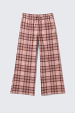 Rosa & brun-rutig - Pyjamasbyxor i flanell - 3