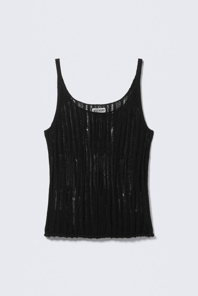 Top de punto con textura - Negro/Rosa claro - 1