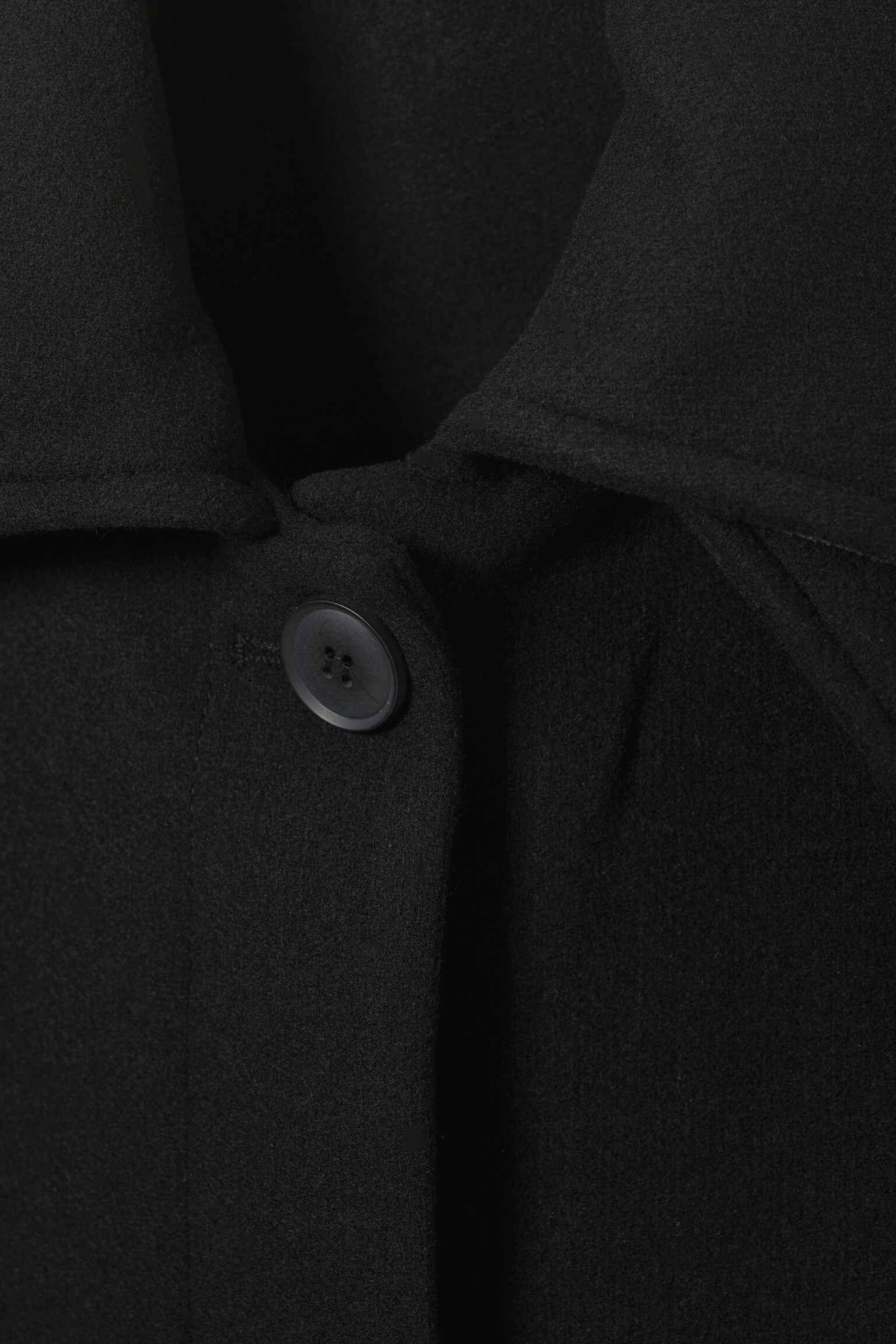 Long Oversized Wool-Blend Coat - Negro - 6