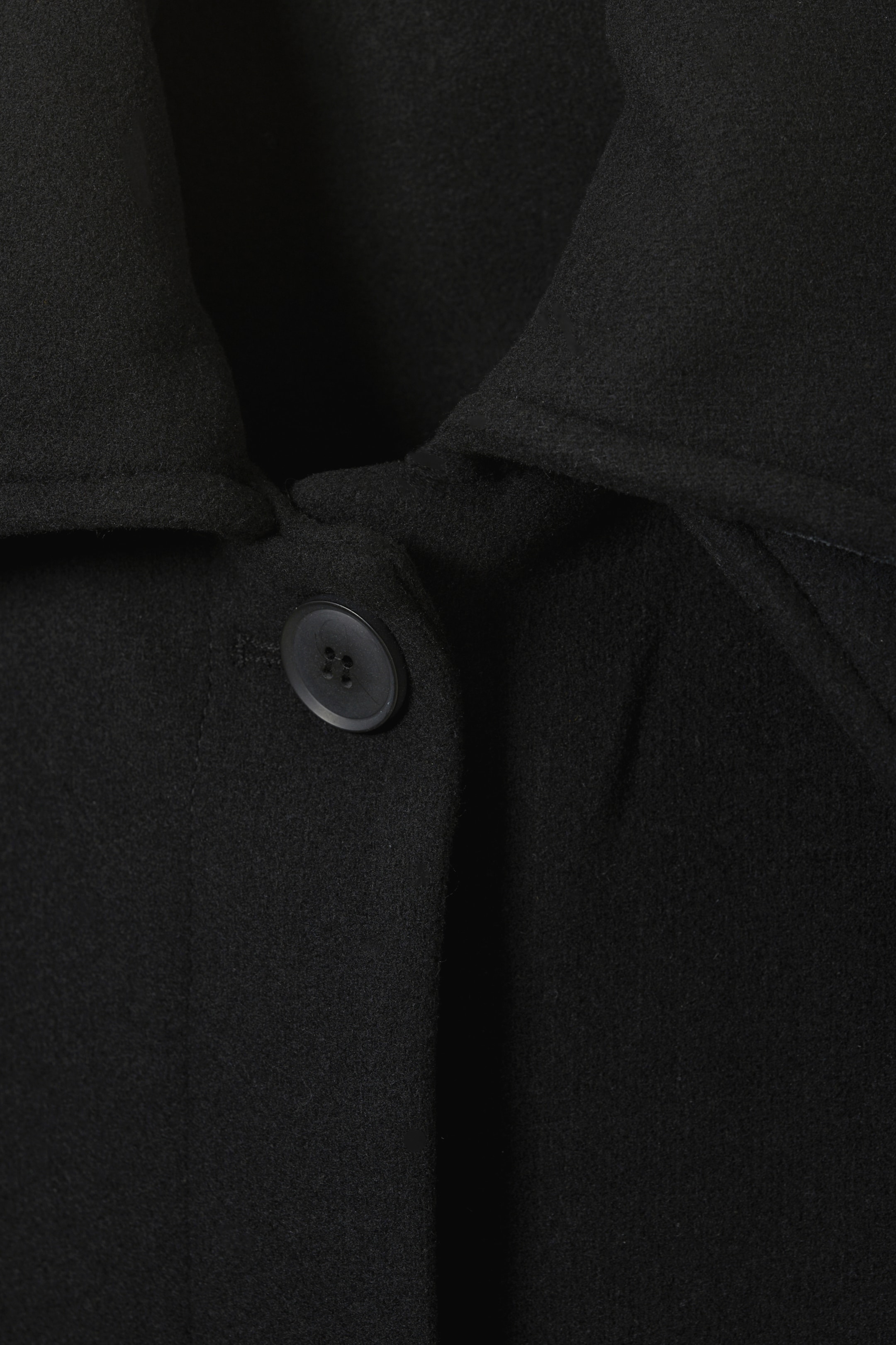Vis større bilde: Lang oversized kåpe i ullblanding - Svart - DAME | H&M NO 7