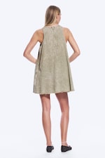 Verwaschenes Khakigrün - Ärmelloses Minikleid aus Baumwoll-Twill - 3