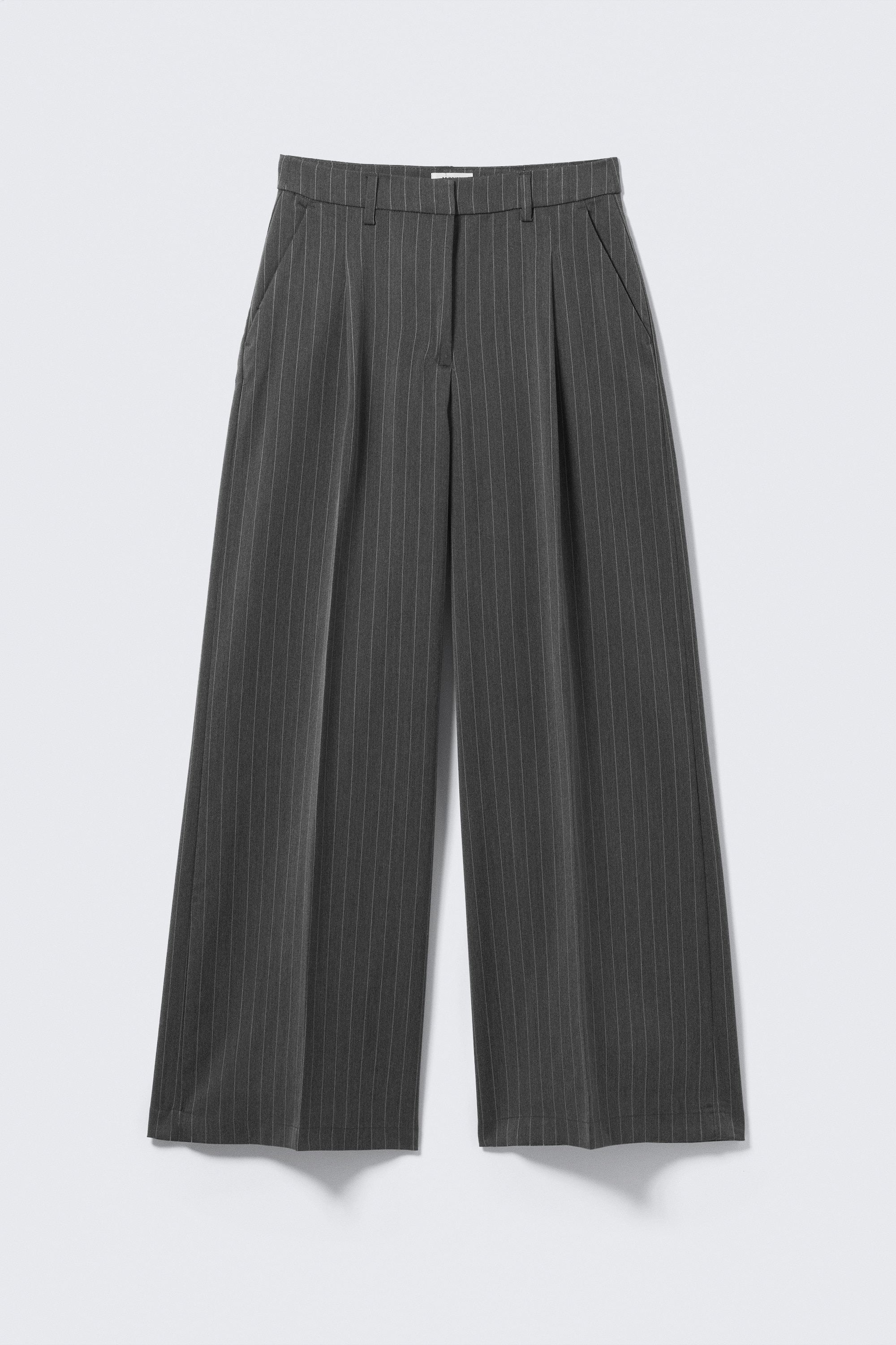 Pantalon de costume large taille haute - Gris foncé rayé/Noir/Marron à carreaux