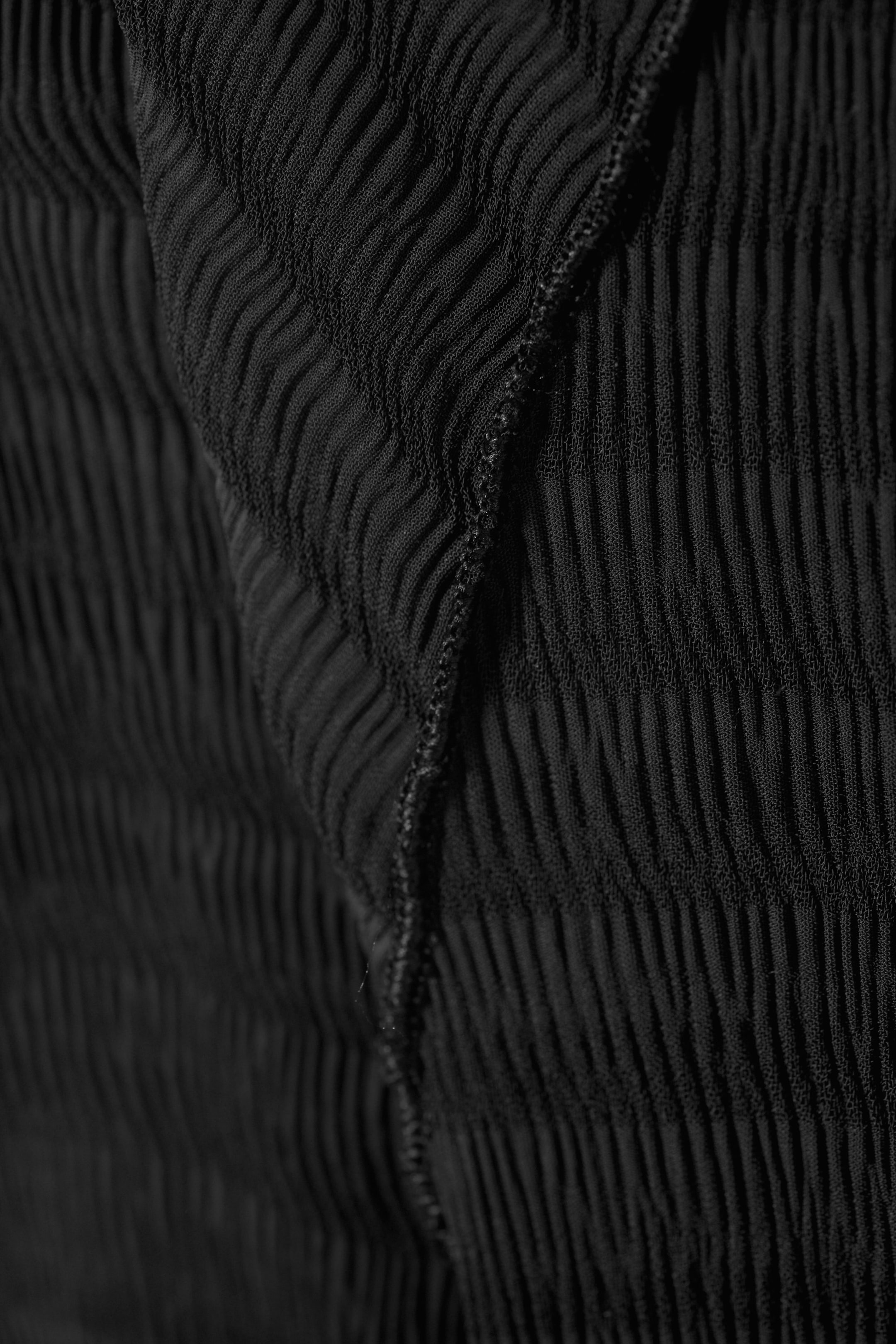 Black - Laura Long Sleeve Pleated Top - 1