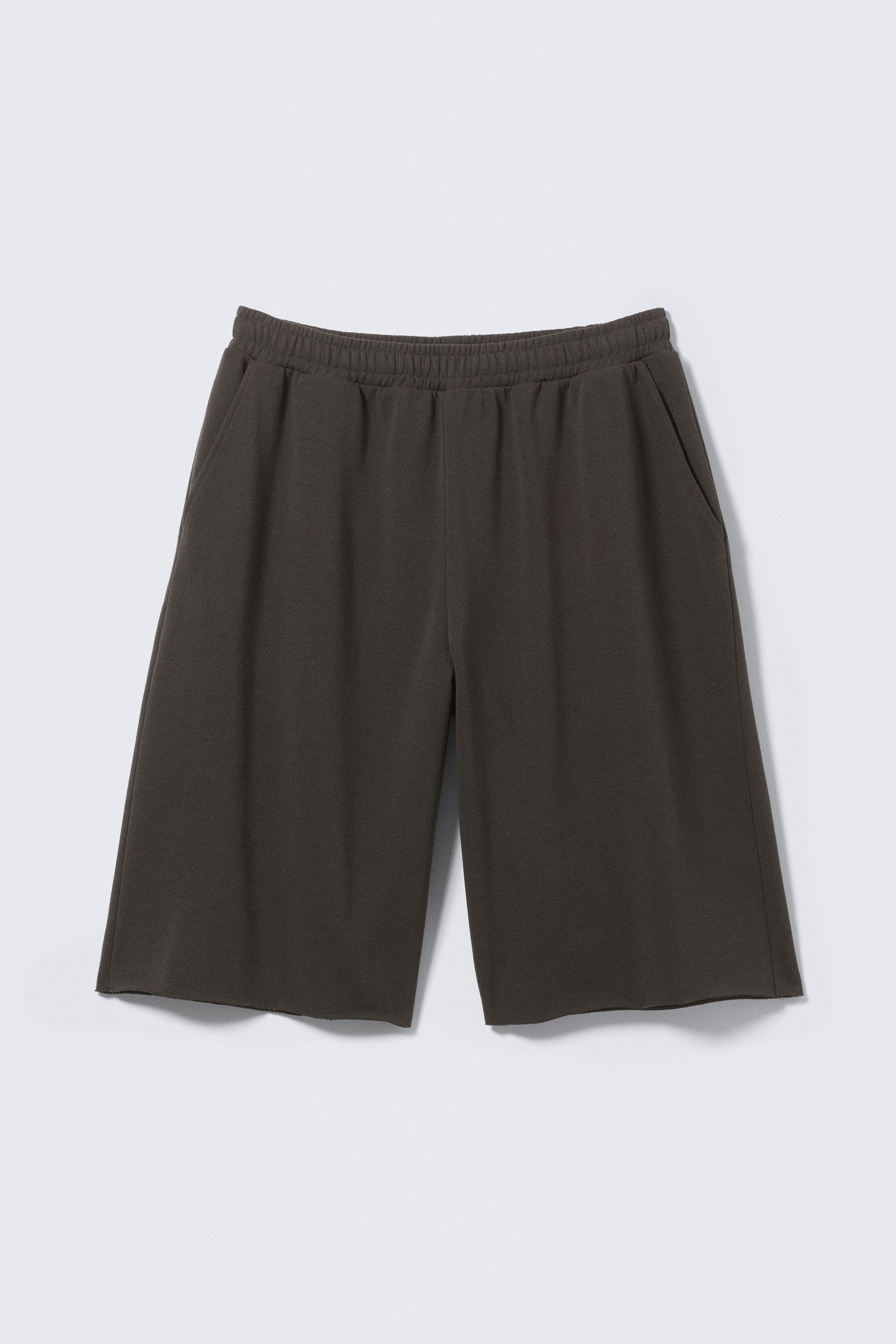 oversized knee-length terry shorts - Dark Grey | Weekday WW